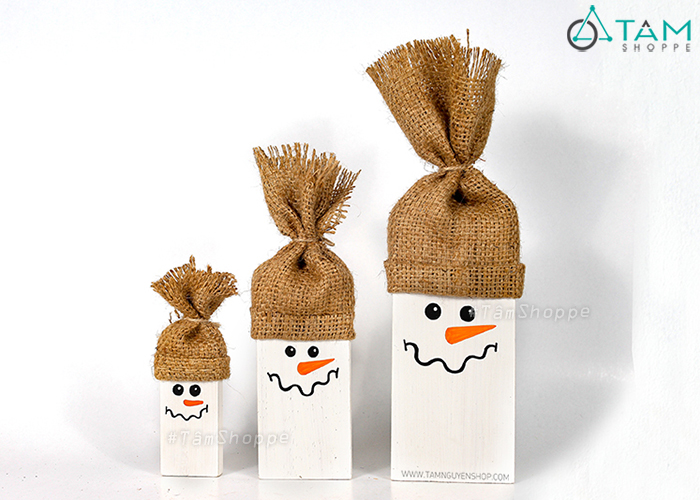 Bộ 3 người tuyết Snowman đội nón